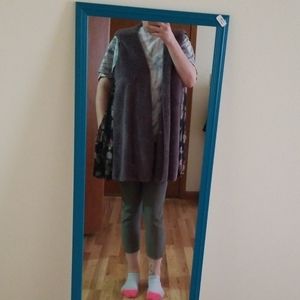 Lavender Purple and floral plush vest